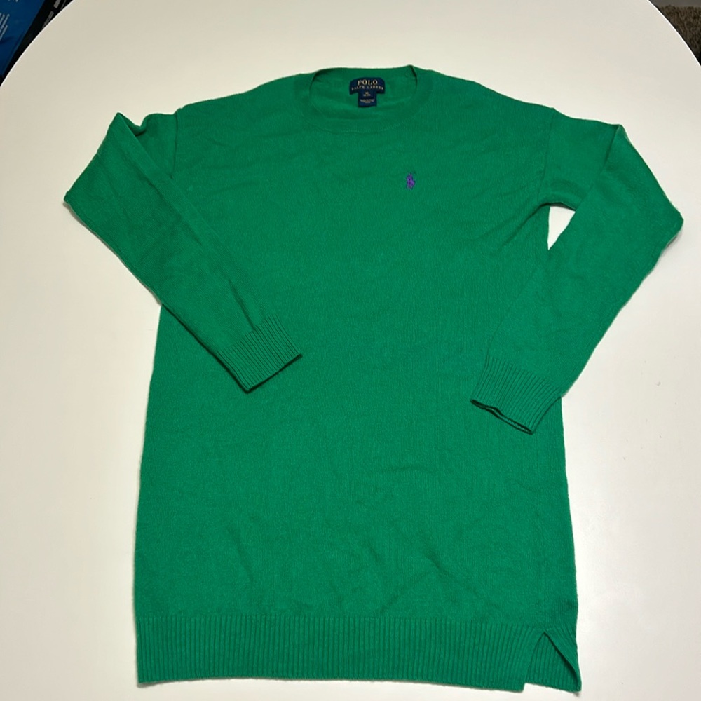 Kids Green polo Ralph Lauren pullover wool blend sweater. Size M (8-10)